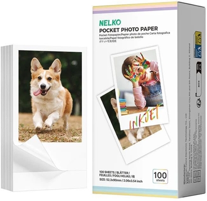 Attēls no Papier Foto Wkad Wkady 52,3 × 90mm Do Drukarki Nelko Pp03 Pp01 100 Szt. / Pp03_100x