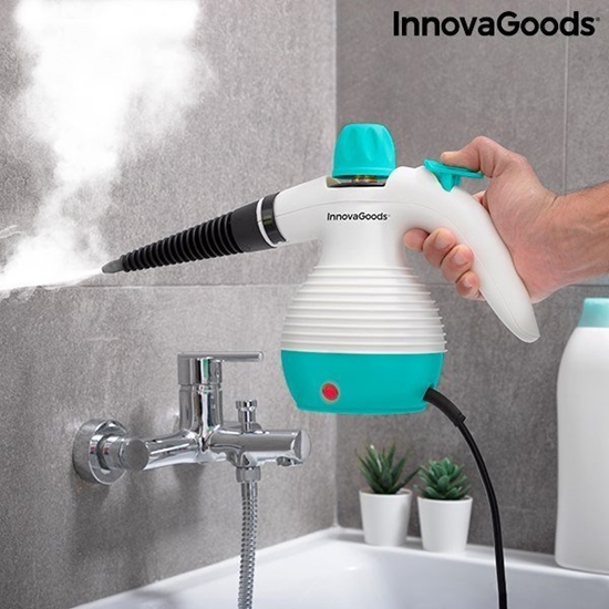 Изображение Parownica InnovaGoods Wielofunkcyjne Rczne Urzdzenie do Czyszczenia na Par z Akcesoriami 9 w 1 Steany 0,35 L 3 Bar 1000W