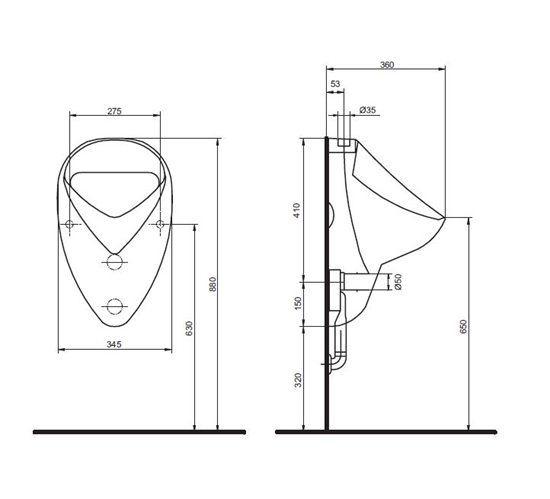 Picture of Pisuar Koo Nova Pro Felix dopyw z góry (26011000)