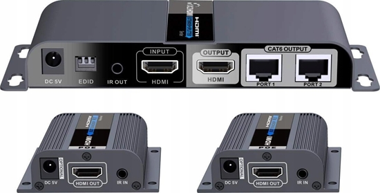 Picture of PremiumCord PREMIUMCORD HDMI 1-2 splitter+extender po CAT6/6a/7, FULL HD, 3D
