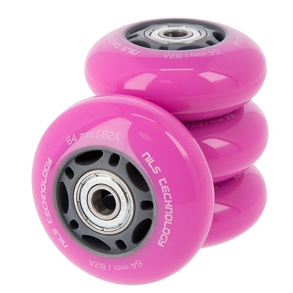 Picture of PU 64x24 82A PINK (4 pcs) + ABEC-7 (8 pcs) SET NILS EXTREME