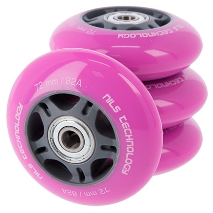 Picture of PU 72x24 82A PINK (4 pcs) + ABEC-7 (8 pcs) SET NILS EXTREME
