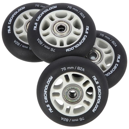 Picture of PU 76x24 82A BLACK MAT (4 szt.) + ABEC-9  (8 szt.) SET NILS EXTREME