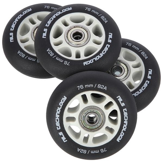 Изображение PU 76x24 82A BLACK MAT (4 szt.) + ABEC-9  (8 szt.) SET NILS EXTREME