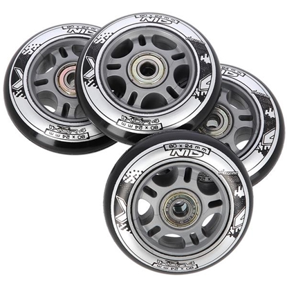 Picture of PU 80x24 82A BLACK N (4 szt.) + ABEC-9  (8 szt.) SET NILS EXTREME