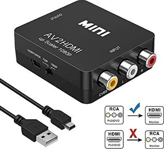 Picture of RoGer Adapter to Transfer RCA to HDMI Signal (+Audio)