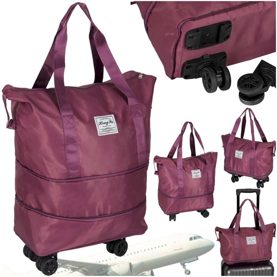 Picture of RoGer Foldable Travel Bag With Wheels Purple