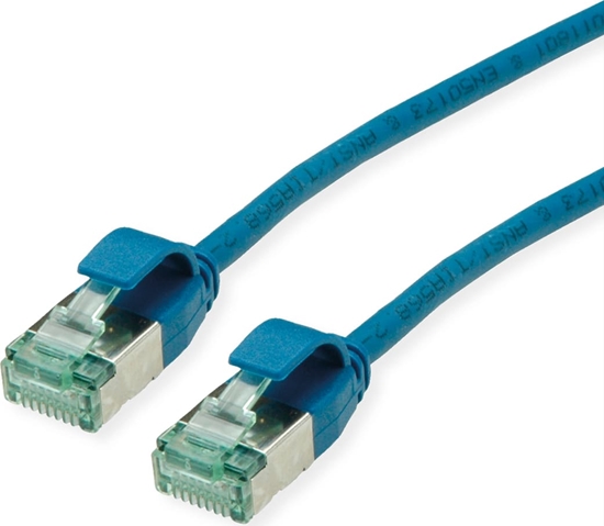 Picture of Roline Recycled Material ROLINE RM U/FTP DataCenter Patch Cord Cat.6A (Class EA), slim, blue, 1.5 m