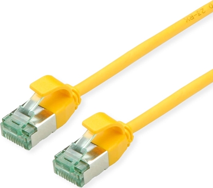 Picture of Roline Recycled Material ROLINE RM U/FTP DataCenter Patch Cord Cat.6A (Class EA), slim, yellow, 1 m