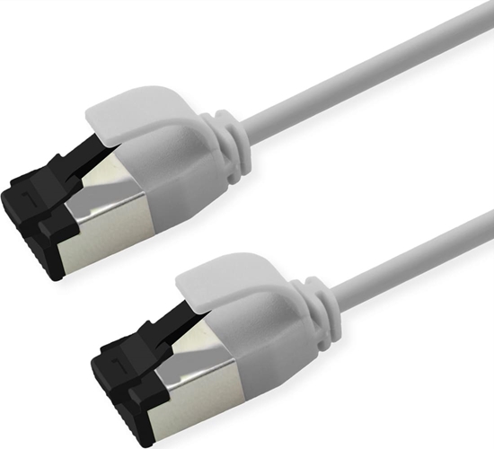Изображение Roline S/FTP Patch Cord Cat. 8.1 (Class I), LSOH, Slim, PoE, white, 0.5 m