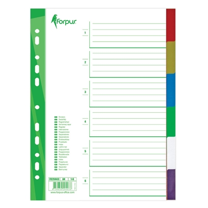 Picture of Sadalītājs dokumentiem Forpus 1-6 krāsains A4