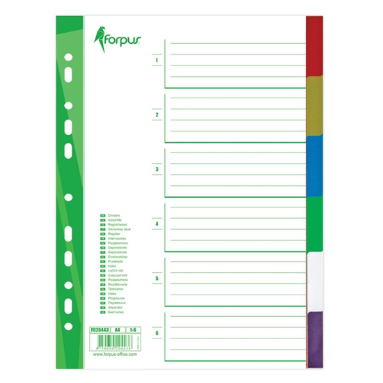 Picture of Sadalītājs dokumentiem Forpus 1-6 krāsains A4