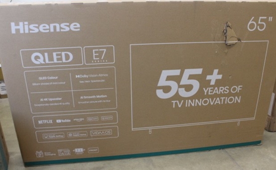 Изображение SALE OUT. Hisense 65E7Q 65" (164 cm) UHD QLED Smart TV | SALE OUT. Hisense UHD QLED Smart TV | 65E7Q | 65" | Smart TV | VIDAA OS | UHD | Black | DAMAGED PACKAGING