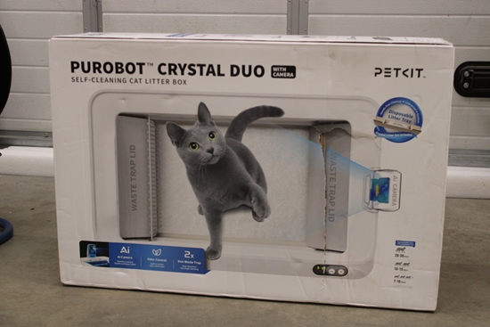 Picture of SALE OUT. PETKIT Purobot Crystal Duo with Camera Self-Cleaning Cat Litter Box | White | DAMAGED PACKAGING