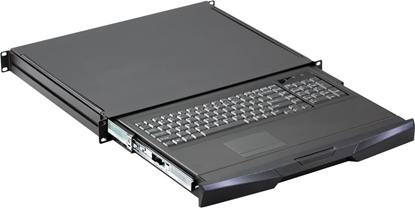 Изображение Schroff 19" Drawer With Keyboard 1 U, Touchpad, RAL 9005, German Keyboard