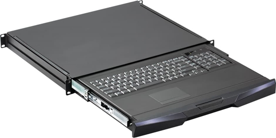Изображение Schroff 19" Drawer With Keyboard 1 U, Touchpad, RAL 9005, German Keyboard