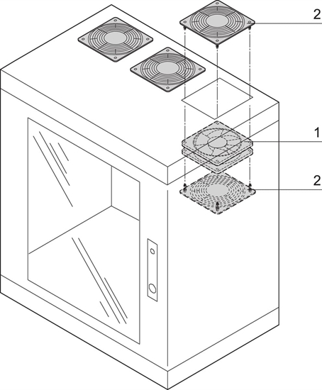 Изображение Schroff Epcase Top Mounted Fan, 230 V With grille, A