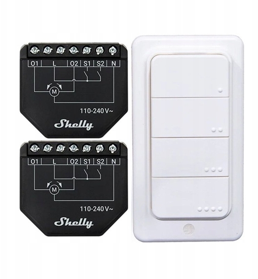 Picture of Shelly Set of 2 Blind/curtain WiFi controllers Shutter + BLU RC Button 4