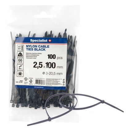 Изображение Siksna Specialist 81/3-2102J; 2,5x100 mm; 100 gab.; melns