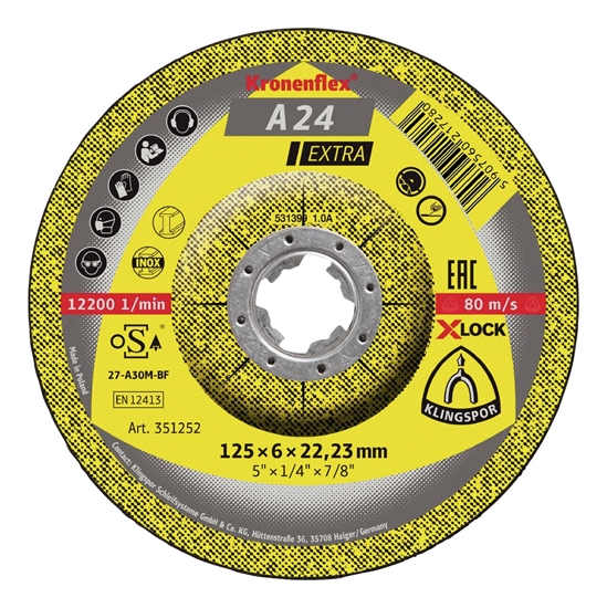 Picture of Slīpēšanas disks Klingspor A 24 Extra; 125x6 mm; 10 gab.