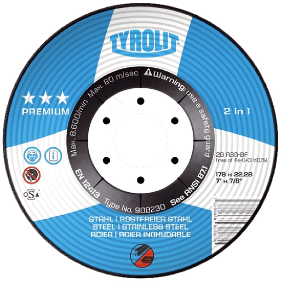 Picture of Slīpēšanas disks Tyrolit; 125x22,23 mm; 1 gab.