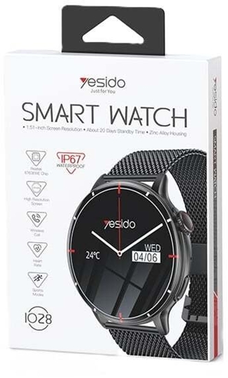 Picture of Smartwatch Yesido IO28 Smartwatch BT5.2 300mAh IP67 BLACK / CZARNY