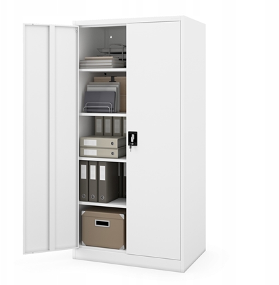 Picture of Szafa metalowa biurowa, warsztatowa biaa JAN D600 900 x 1850 x 600 mm