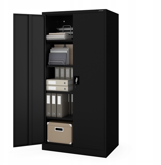 Picture of Szafa metalowa biurowa, warsztatowa czarna JAN D600 900 x 1850 x 600 mm