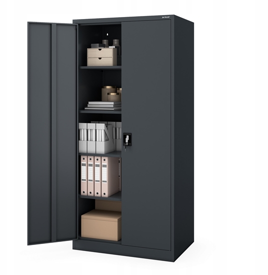 Picture of Szafa na dokumenty zamykana antracytowa JAN H D600 900 x 1950 x 600 mm