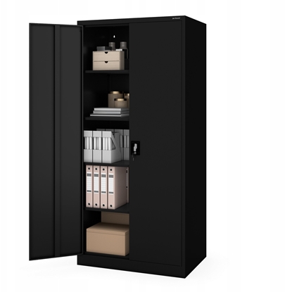 Picture of Szafa na dokumenty zamykana czarna JAN H D600 900 x 1950 x 600 mm
