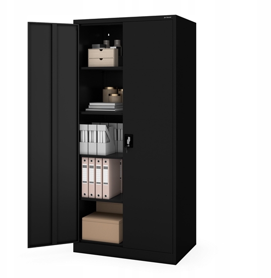 Picture of Szafa na dokumenty zamykana czarna JAN H D600 900 x 1950 x 600 mm