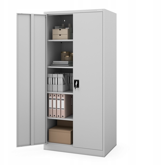 Picture of Szafa na dokumenty zamykana szara JAN H D600 900 x 1950 x 600 mm