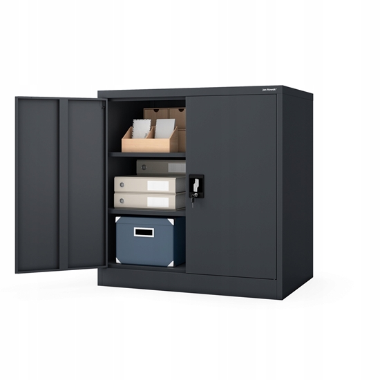 Picture of Szafka metalowa zamykana biurowa, warsztatowa antracytowa BEATA D600 900 x 930 x 600 mm