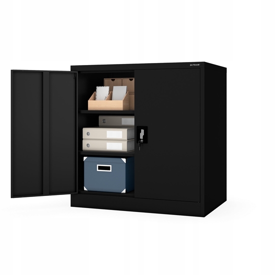 Picture of Szafka metalowa zamykana biurowa, warsztatowa czarna BEATA D600 900 x 930 x 600 mm
