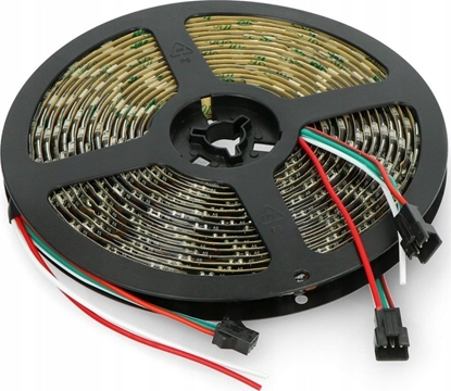 Attēls no Tama LED LED BTF- lighting RGB LED tama WS2812B - cyfrowa, adresowana - IP65, 60 LED/m, 18W/m, 5V - 5m - czarna