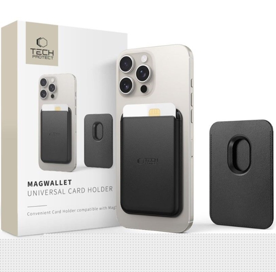 Изображение Tech-Protect TECH-PROTECT MAGWALLET MAGSAFE UNIVERSAL MAGNETIC CARD HOLDER BLACK