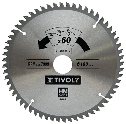 Attēls no Universālais griešanas disks Tivoly XT50514004462; 190x1,7x30 mm; Z60
