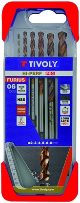Изображение Urbju komplekts metālam Tivoly FURIUS; HSS; 2-8 mm; 6 gab.