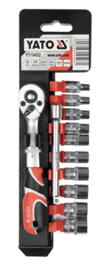 Изображение Uzgaļu komplekts Yato YT-14432; 1/4''; 12 gab.