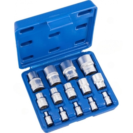 Изображение Uzgriežņa galviņu komplekts Condor Werkzeug C1005; 1/4''+3/8''+1/2''; TX E4-E24; 14 gab.