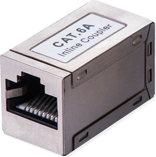 Picture of Value RJ-45 Mini Inline Coupler, Cat.6A (Class EA), shielded, silver