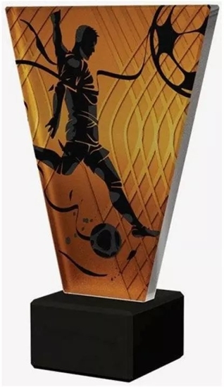 Picture of Victoria Sport Monochromatyczne trofeum szklane na podstawie marmurowej - PIKA NONA BRAMKARZ