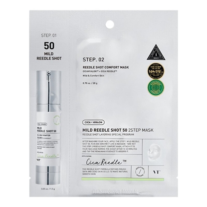 Attēls no VT COSMETICS Mild Reedle Shot 50 2-Step Mask 1 pc (20 ml + 1.5 ml)