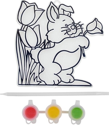 Изображение Wielkanocny witrayk z farbkami zajc