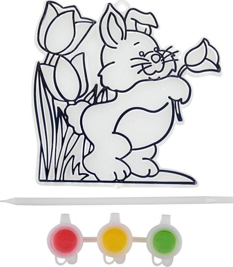 Изображение Wielkanocny witrayk z farbkami zajc