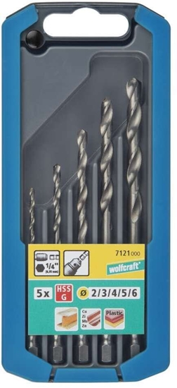 Picture of Wierto Wolfcraft Zestaw wierte do metalu HSS-G 2-6 mm Wolfcraft - trzpie 6-kt