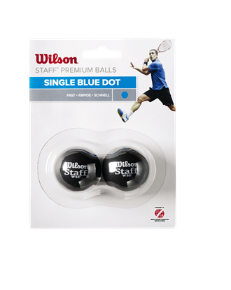 Attēls no WILSON skvosa bumbinas STAFF Iepakojuma 2 gb. - blue dot