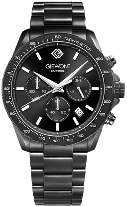 Attēls no Zegarek Mski Giewont Chronograph Sapphire Czarny GW3520-B1