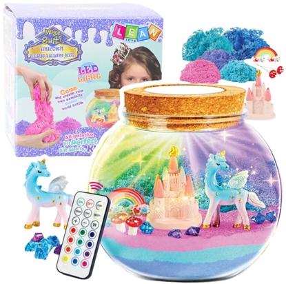 Attēls no Zestaw Kreatywny DIY Terrarium z Biaym Jednorocem Lampka LED Pilot LEAN Toys