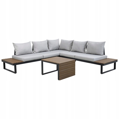 Picture of Zestaw Mebli Ogrodowych MARBELLA z Sof Naronikiem i Stolikiem SZARY